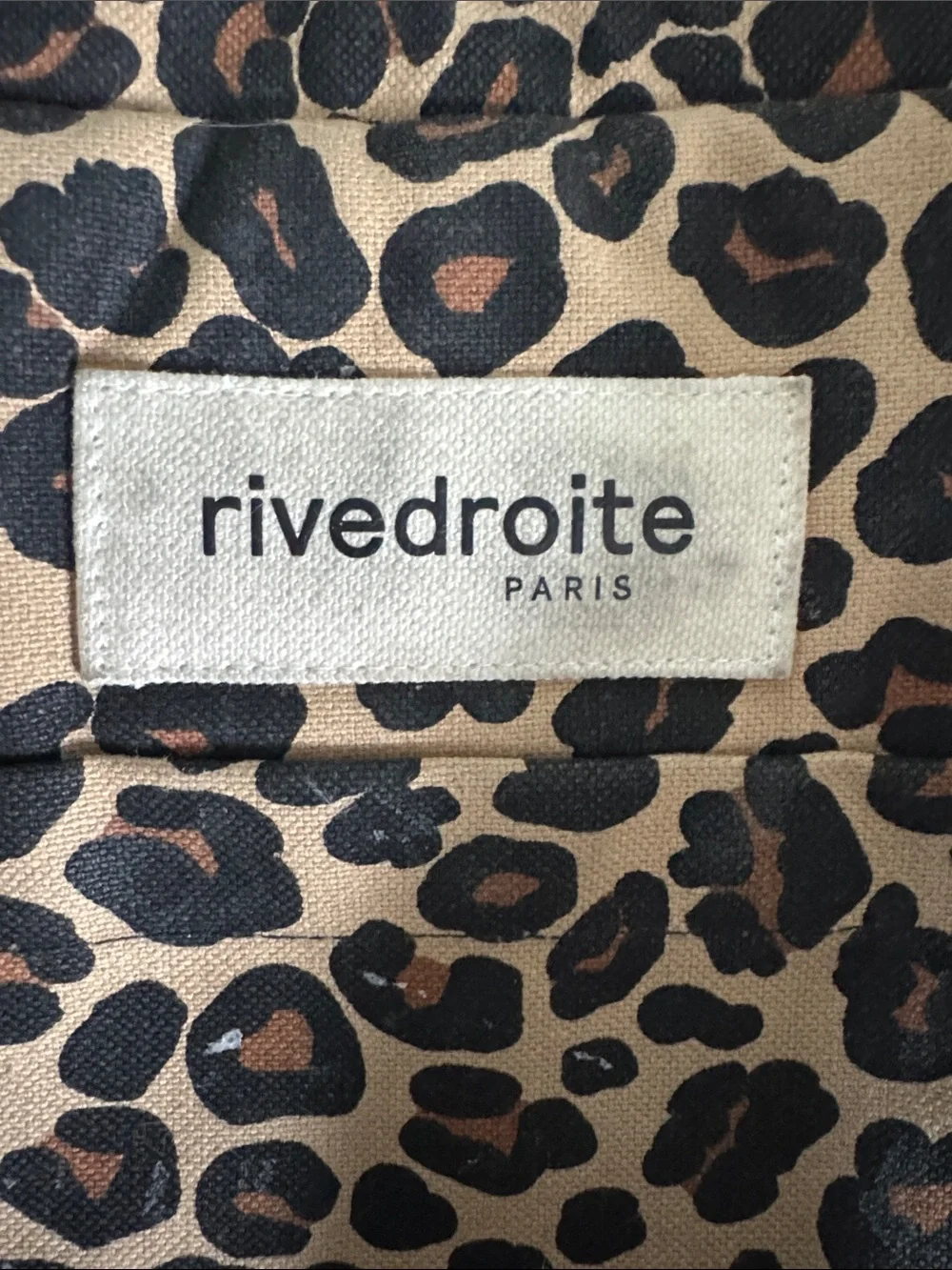 Rivedroite Paris Anti-Diaper bag Leopard Print Tote Bag in Tan and Black